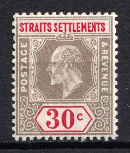 1902 30c Straits Settlements, Malaysia, British Colonies (SG 117, CV $35)