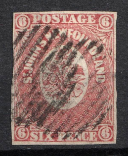 1860 6d Newfoundland, Canada, British Colonies (SG 14, Used, CV $1,120)