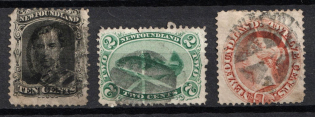 1865-70 Newfoundland, Canada, British Colonies (SG 27, 31, 33, Used, CV $290)