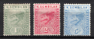 1891-94 Negri Sembilan, Malaysia, British Colonies (SG 2 - 4, CV $65)
