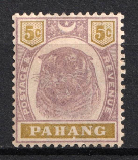 1897 5c Pahang, Malaysia, British Colonies (SG 16, CV $80)