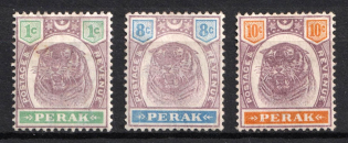 1895-99 Perak, Malaysia, British Colonies (SG 66, 71, 72, CV $100)