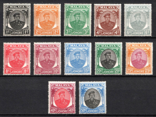 1949-58 Johore, Malaysia, British Colonies (SG 133 - 136, 137, 139, 140, 141, 144, CV $70)