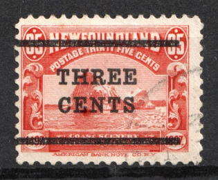 1920 3c on 35c Newfoundland, Canada, British Colonies (SG 147, Used, CV $40)