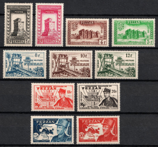1949 Fezzan, Libya, French Occupation (Mi. 33 - 43, Full Set, CV $60, MNH)