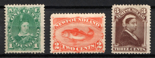 1887 Newfoundland, Canada, British Colonies (SG 50 - 52, CV $200)