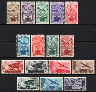 1933 Italian Colonies, General Issues (SG 37 - 52, Full Set, CV $420, MNH/MLH)
