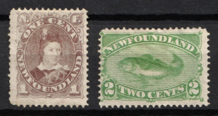 1880-82 Newfoundland, Canada, British Colonies (SG 44, 46, CV $190)