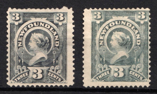 1890 Newfoundland, Canada, British Colonies (SG 55, 56, CV $150)