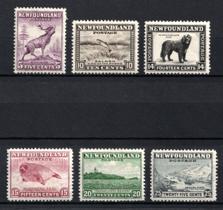 1932 Newfoundland, Canada, British Colonies (SG 213, 215 - 219, CV $40)