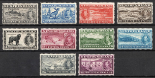 1937 Newfoundland, Canada, British Colonies (SG 257, 259 - 267, CV $110)