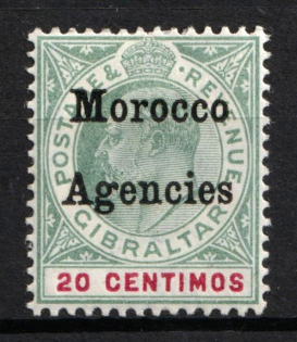 1903-05 20c Morocco Agencies, British Post Offices in Morocco (SG 19, CV $30)