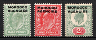 1907-13 Morocco Agencies, British Post Offices in Morocco (SG 31, 33, CV $30)