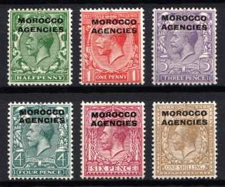 1914-31 Morocco Agencies, British Post Offices in Morocco (SG 42, 43, 46 - 49, CV $70)