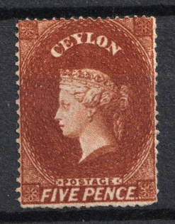 1861-64 5d Ceylon, British Colonies (SG 22, CV $170)