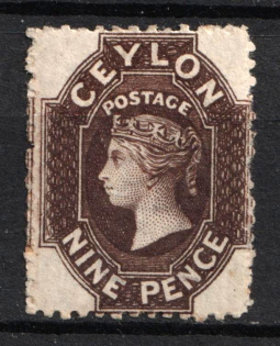1863-66 9d Ceylon, British Colonies (SG 57, Sepia, CV $490)