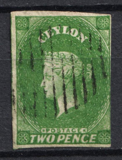 1857 2d Ceylon, British Colonies (SG 3, Used, CV $90)