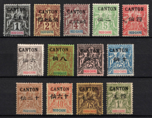 1903-04 Canton, China, French Post Offices (Sc. 15 - 25, 28 - 29, Signed, CV $300)
