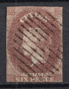 1859 6d Ceylon, British Colonies (SG 6, Used, CV $200)