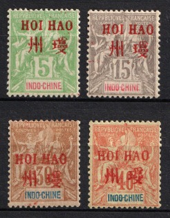 1901 Hoi Hao, Indo-China, French Colonies (Sc. 4, 7, 10 - 11, Signed, CV $150)