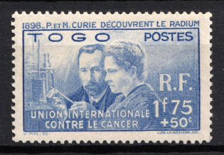 1938 1.75f Togo, French Colonies (Mi. 114, Full Set, CV $30)