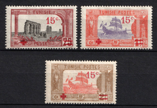 1918 Tunisia, French Colonies, Semi-Postal Stamps (Sc. B16 - B18, CV $160)