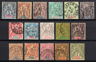 1892-1900 Senegal, French Colonies (Sc. 35 - 45, 47 - 49, 51 - 52, Used, CV $140)