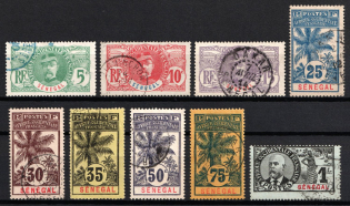 1906 Senegal, French Colonies (Sc. 60 - 62, 64 - 66, 68 - 70, Used, CV $60)