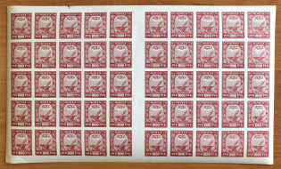 1921 RSFSR Block Sheet 1000 Rub (MNH)