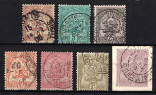 1888-1902 Tunisia, French Colonies (Sc. 10 - 11, 18, 21 - 22, 24, 26, Used, CV $170)