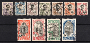 1907 Indo-china, French Colonies (Sc. 47 - 57, Used, CV $130)