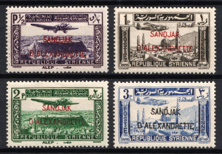 1938 Alexandretta, French Colonies, Airmail (Sc. C1 - C4, CV $20)