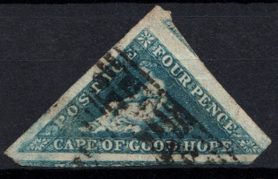 1853 4d Cape of Good Hope, British Colonies (SG 4, Used, CV $220)