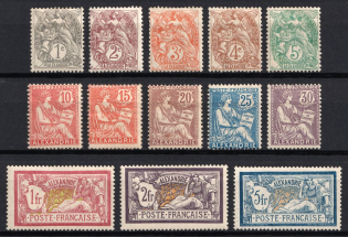 1902-03 Alexandria, French Post Offices in Egypt (Mi. 16 - 25, 28 - 30, Signed, CV $60)