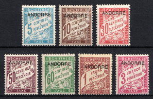 1931 Andorra, French Colonies, Official Stamps (Mi. 1 - 6, 8, CV $80)