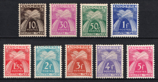 1943-46 Andorra, French Colonies, Official Stamps (Mi. 21 - 29, CV $30)