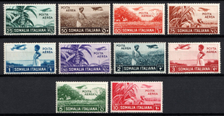 1936 Somalia, Italian Colonies, Airmail (SG 223 - 232, Full Set, CV $180, MNH)