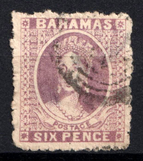 1861 6d Bahamas, British Colonies (SG 6, Used, CV $780)