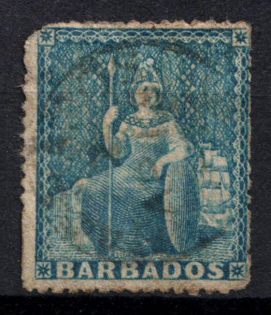 1861 1d Barbados, British Colonies (SG 18, Used, CV $110)