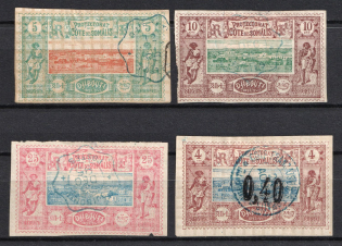 1894-1902 Djibouti, French Colonies (Sc. 9, 11, 13, 23, Signed, Used, CV $60)
