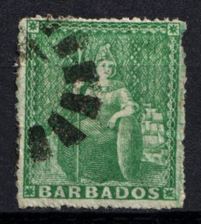 1861 0.5d Barbados, British Colonies (SG 20, Used, CV $70)