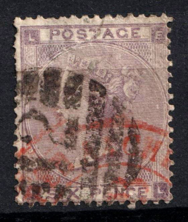 1862 6d Great Britain (SG 84, Used, CV $180)