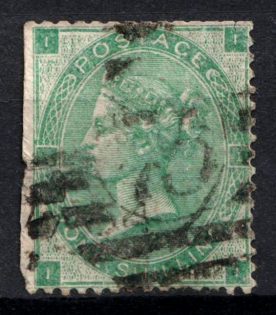 1862 1Sh Great Britain (SG 90, Used, CV $390)