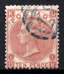 1867 10d Great Britain (SG 112, Used, CV $520)