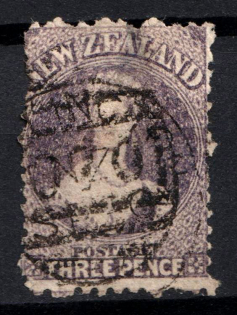 1867 3d New Zealand, British Colonies (SG 117, Used, CV $45)