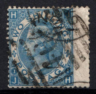 1867 2Sh Great Britain (SG 119, Used, Shifted, CV $310)