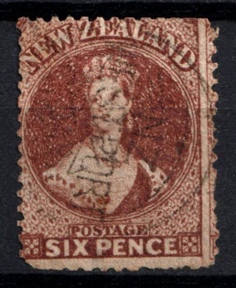1864 6d New Zealand, British Colonies (SG 122, Used, CV $35)