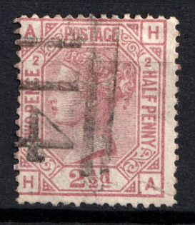 1875 6d Great Britain (SG 139, Used, CV $155)