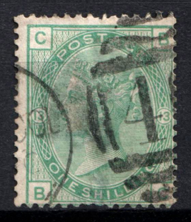 1873 1Sh Great Britain (SG 150, Used, CV $210)