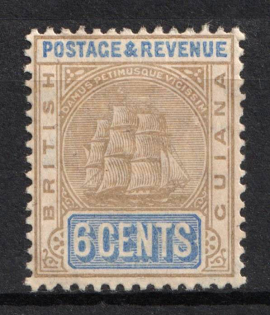 1905-07 6c British Guiana, British Colonies (SG 244, CV $40)